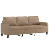 Canapé à 3 places avec repose-pieds Cappuccino 180cm Similicuir