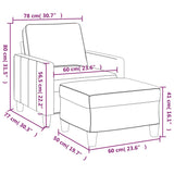 Fauteuil avec repose-pied Marron 60 cm Tissu