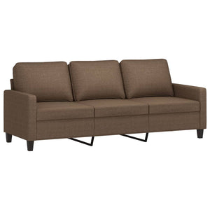 Canapé à 3 places avec repose-pieds Marron 180 cm Tissu