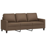 Canapé à 3 places avec repose-pieds Marron 180 cm Tissu