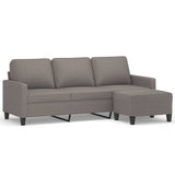 Canapé à 3 places avec repose-pieds Taupe 180 cm Tissu