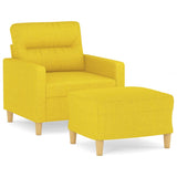 Fauteuil avec repose-pied Jaune clair 60 cm Tissu