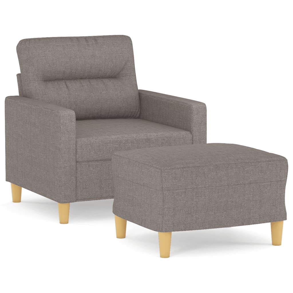 Fauteuil avec repose-pied Taupe 60 cm Tissu