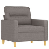 Fauteuil avec repose-pied Taupe 60 cm Tissu
