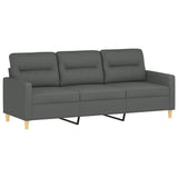 Canapé à 3 places avec repose-pieds Gris foncé 180 cm Tissu