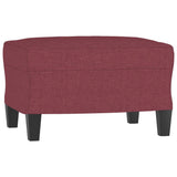 Fauteuil avec repose-pied Rouge bordeaux 60 cm Tissu