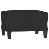 Canapé à 3 places avec repose-pieds Noir 180 cm Tissu