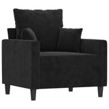 Fauteuil avec repose-pied Noir 60 cm Velours