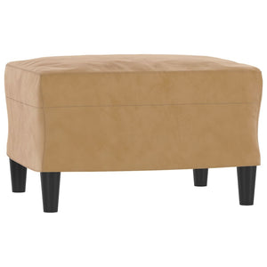 Canapé à 3 places avec repose-pieds Marron 180 cm Velours
