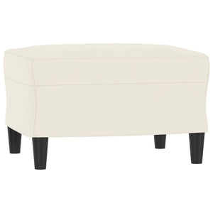Canapé à 3 places avec repose-pieds Crème 180 cm Velours
