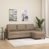 Canapé à 3 places avec repose-pieds Cappuccino 180cm Similicuir