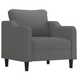 Fauteuil avec repose-pied Gris foncé 60 cm Tissu