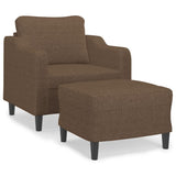 Fauteuil avec repose-pied Marron 60 cm Tissu