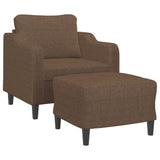 Fauteuil avec repose-pied Marron 60 cm Tissu