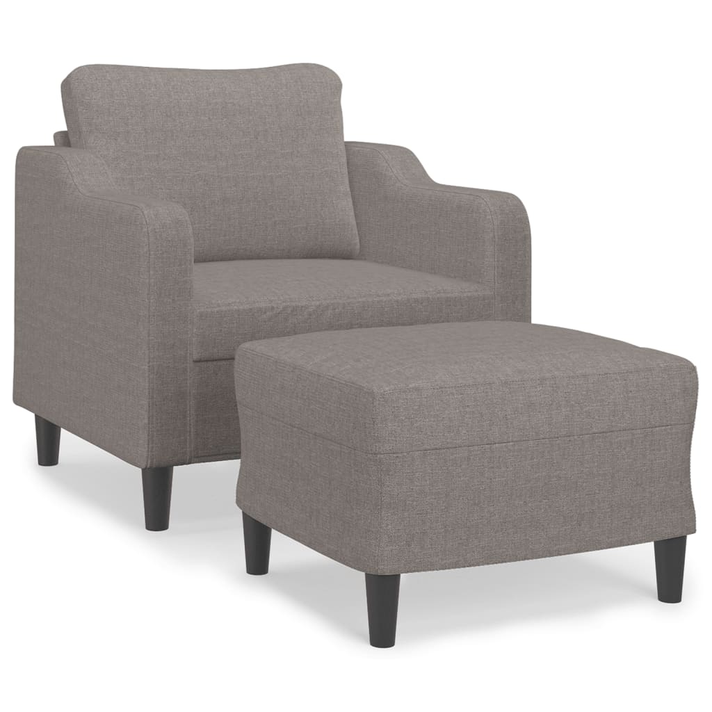 Fauteuil avec repose-pied Taupe 60 cm Tissu