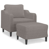 Fauteuil avec repose-pied Taupe 60 cm Tissu
