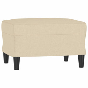 Canapé à 3 places avec repose-pieds Crème 180 cm Tissu