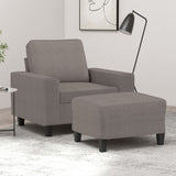 Fauteuil avec repose-pied Taupe 60 cm Tissu