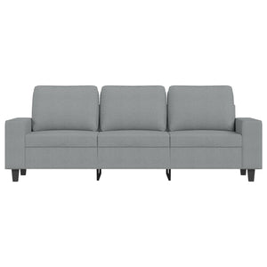 Canapé à 3 places avec repose-pieds Gris clair 180 cm Tissu