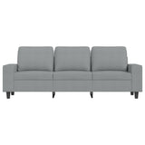 Canapé à 3 places avec repose-pieds Gris clair 180 cm Tissu