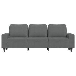 Canapé à 3 places avec repose-pieds Gris foncé 180 cm Tissu