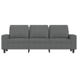 Canapé à 3 places avec repose-pieds Gris foncé 180 cm Tissu