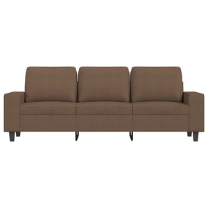 Canapé à 3 places avec repose-pieds Marron 180 cm Tissu