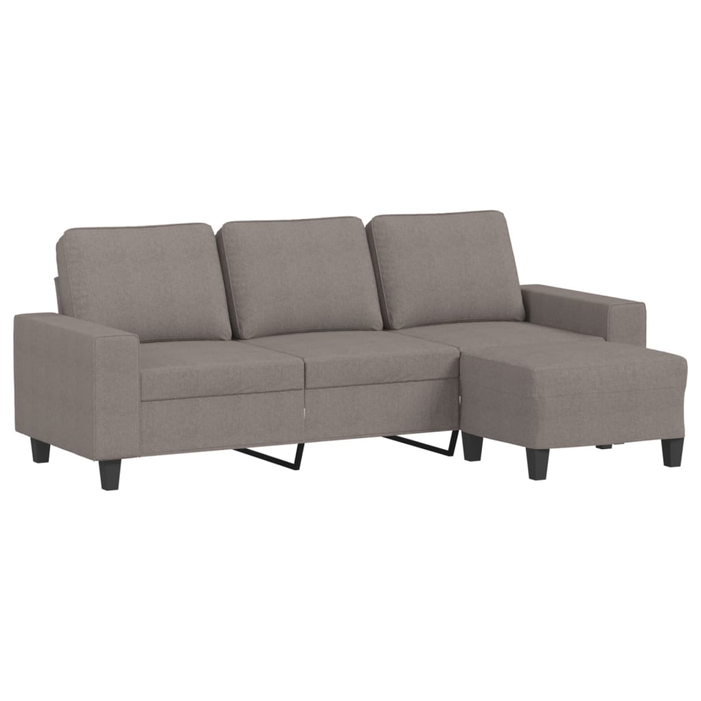Canapé à 3 places avec repose-pieds Taupe 180 cm Tissu