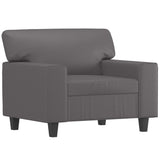 Fauteuil avec repose-pied Gris 60 cm Similicuir