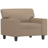 Fauteuil avec repose-pied Cappuccino 60 cm Similicuir