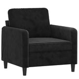 Fauteuil avec repose-pied Noir 60 cm Velours