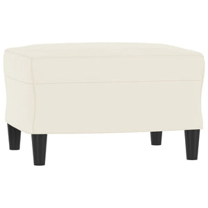 Canapé à 3 places avec repose-pieds Crème 180 cm Velours