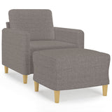Fauteuil avec repose-pied Taupe 60 cm Tissu