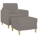 Fauteuil avec repose-pied Taupe 60 cm Tissu