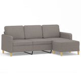 Canapé à 3 places avec repose-pieds Taupe 180 cm Tissu