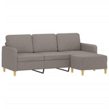 Canapé à 3 places avec repose-pieds Taupe 180 cm Tissu