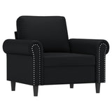 Fauteuil avec repose-pied Noir 60 cm Similicuir