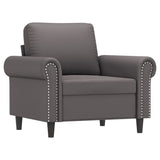 Fauteuil avec repose-pied Gris 60 cm Similicuir