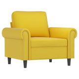 Fauteuil avec repose-pied jaune 60 cm velours