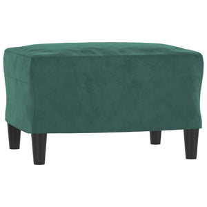 Canapé à 3 places avec repose-pieds Vert foncé 180 cm Velours