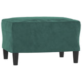Canapé à 3 places avec repose-pieds Vert foncé 180 cm Velours