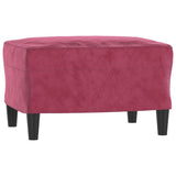 Canapé à 3 places et repose-pieds Rouge bordeaux 180 cm Velours