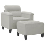 Fauteuil avec repose-pied Gris clair 60 cm Tissu microfibre