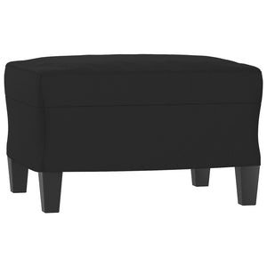 Canapé 3 places avec repose-pieds Noir 180 cm Tissu microfibre