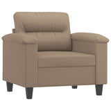 Fauteuil avec repose-pied Cappuccino 60 cm Similicuir
