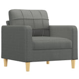Ensemble de canapés 3 pcs avec coussins Gris foncé Tissu