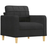 Ensemble de canapés 3 pcs avec coussins Noir Tissu