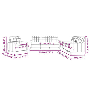 Ensemble de canapés 3 pcs avec coussins Rouge bordeaux Tissu