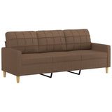 Ensemble de canapés 4 pcs avec coussins Marron Tissu