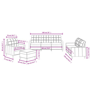 Ensemble de canapés 4 pcs avec coussins Noir Tissu